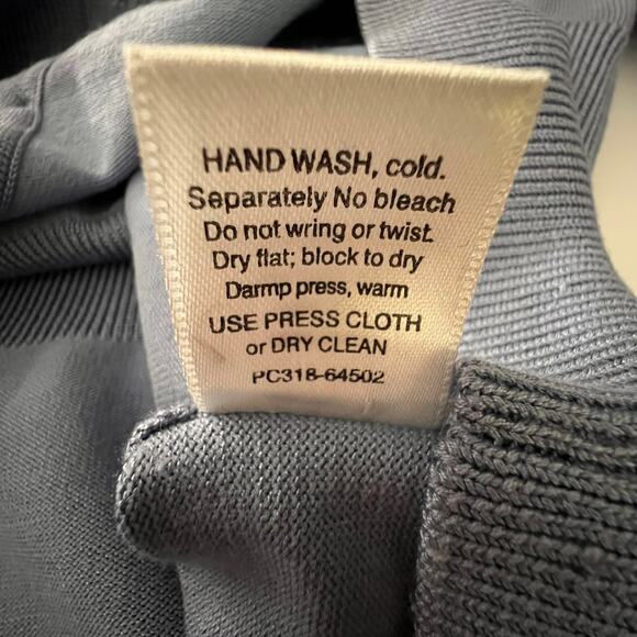 Pendleton Silk Cotton Sweater Cardigan Purple Blue V Neck Fine Knit Petite M - Picture 10 of 11